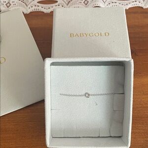 BABYGOLD Girls' 14k white gold diamond Station Bracelet